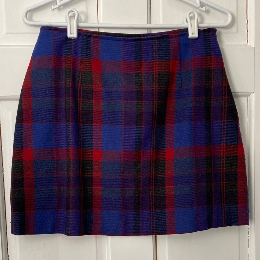 The Limited Blue and Red Plaid Mini Skirt